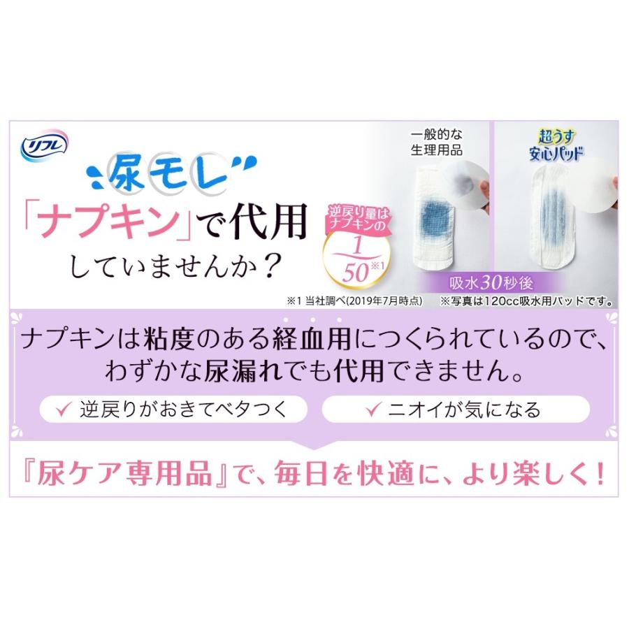 尿とりパッド リフレ 超うす安心パッド 薄型 吸収 消臭 170cc 17954 16枚入 リブドゥコーポレーション | リフレ 超うす安心パッド | 08