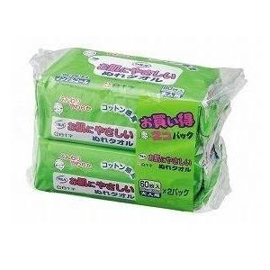 からだふき サルバ お肌にやさしい ぬれタオル 1袋(60枚入×2個)×24袋 45087 白十字