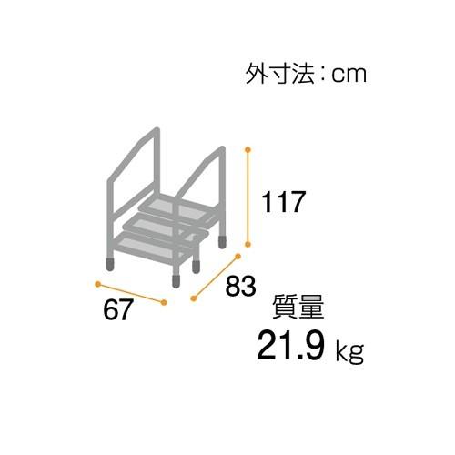 矢崎加工　入浴台　踏み台　手すり補助　セット　介護　介助 手すり付ステップ台 3段 矢崎化工 CHE-3 手すり ステップ台