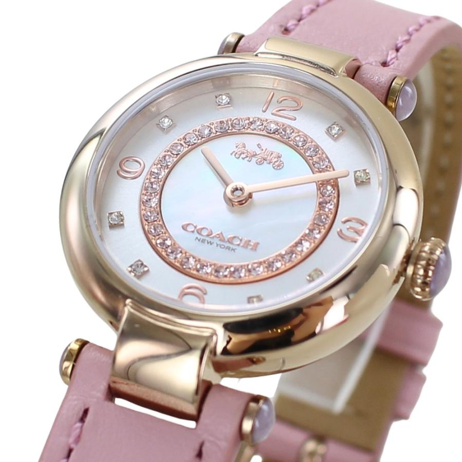 COACH ピンク アナログ時計 COACH コーチ 腕時計 手表 レディース アイボリー ピンク 革