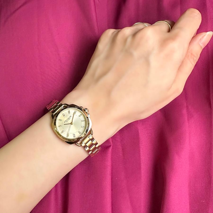 コーチ 腕時計 レディース レキシー ベージュ ラメ ロゴ かわいい ブランド