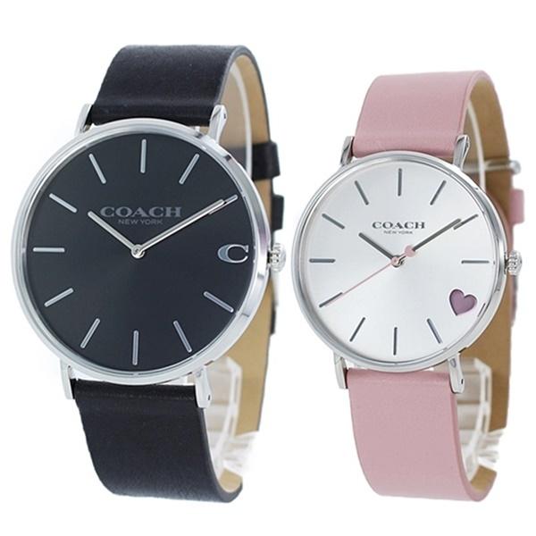 春夏新色 ペア ギフト 贈り物 腕時計 夫婦 新婚 親 ブランド コーチ メンズ レディース ブラック ピンク ハート 革 100 の保証 Kuljic Com