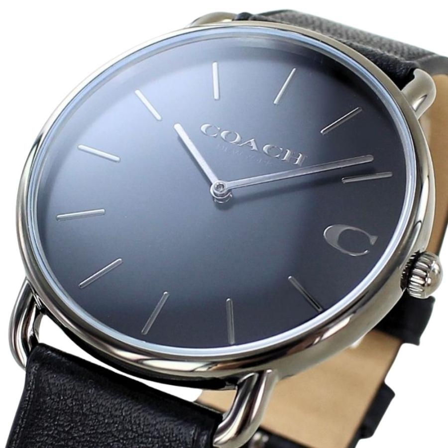 COACH（コーチ） ショッパー付き 腕時計 メンズ ブラック 革ベルト