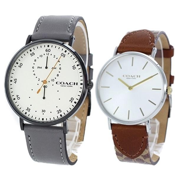 オープニング大放出セール コーチ シンプルなペアウォッチ オシャレ ブランド プレゼント 腕時計 メンズ レディース グレー ブラウン レザー 代引不可 Www Ladislexia Net