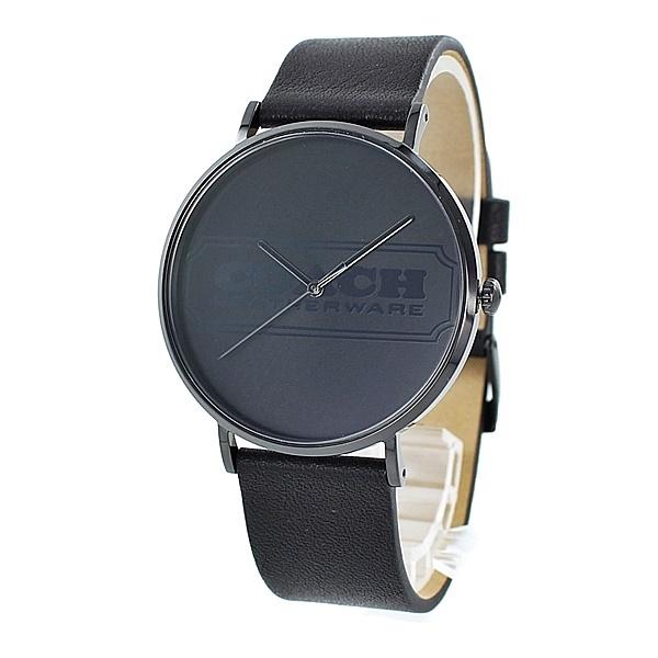 コーチ 腕時計 メンズ レディース ユニセックス シンプル ロゴ ブラック バレンタインデー