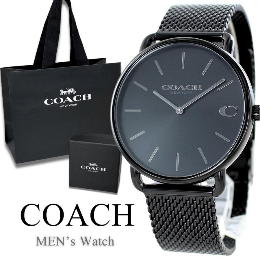 COACH（コーチ） ショッパー付き 腕時計 手表 メンズ ブラック 誕生日 