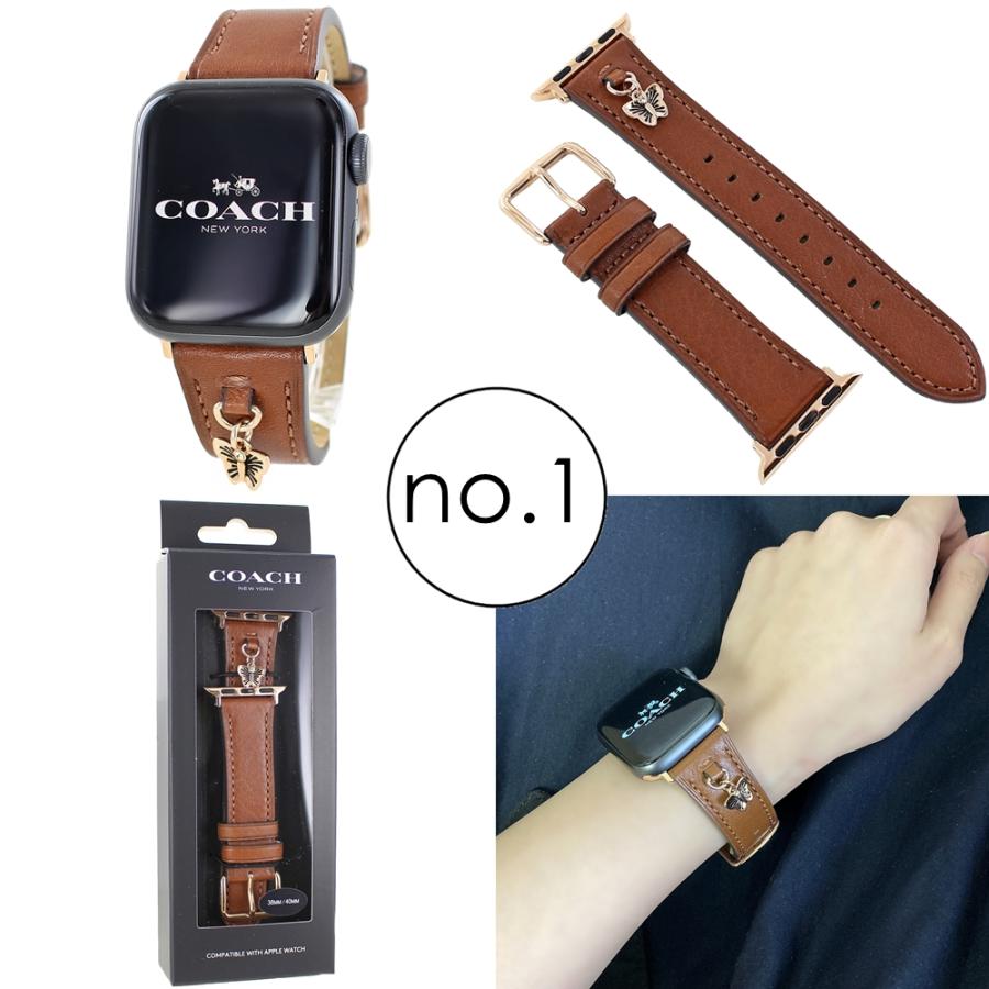 2新品未使用COACH Apple Watch レザー交換バンド COACH コーチ アップルウォッチ バンド レディース ベルト