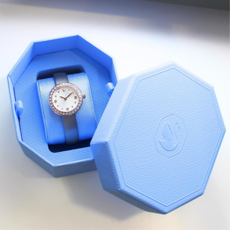 SWAROVSKI スワロフスキー 腕時計 レディース 上品 グレーレザー