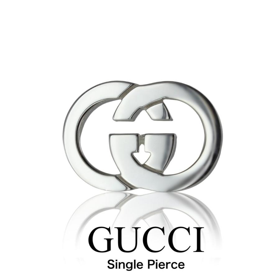 GUCCI（グッチ） ピアス 片耳 インターロッキングG スタッズ シルバー