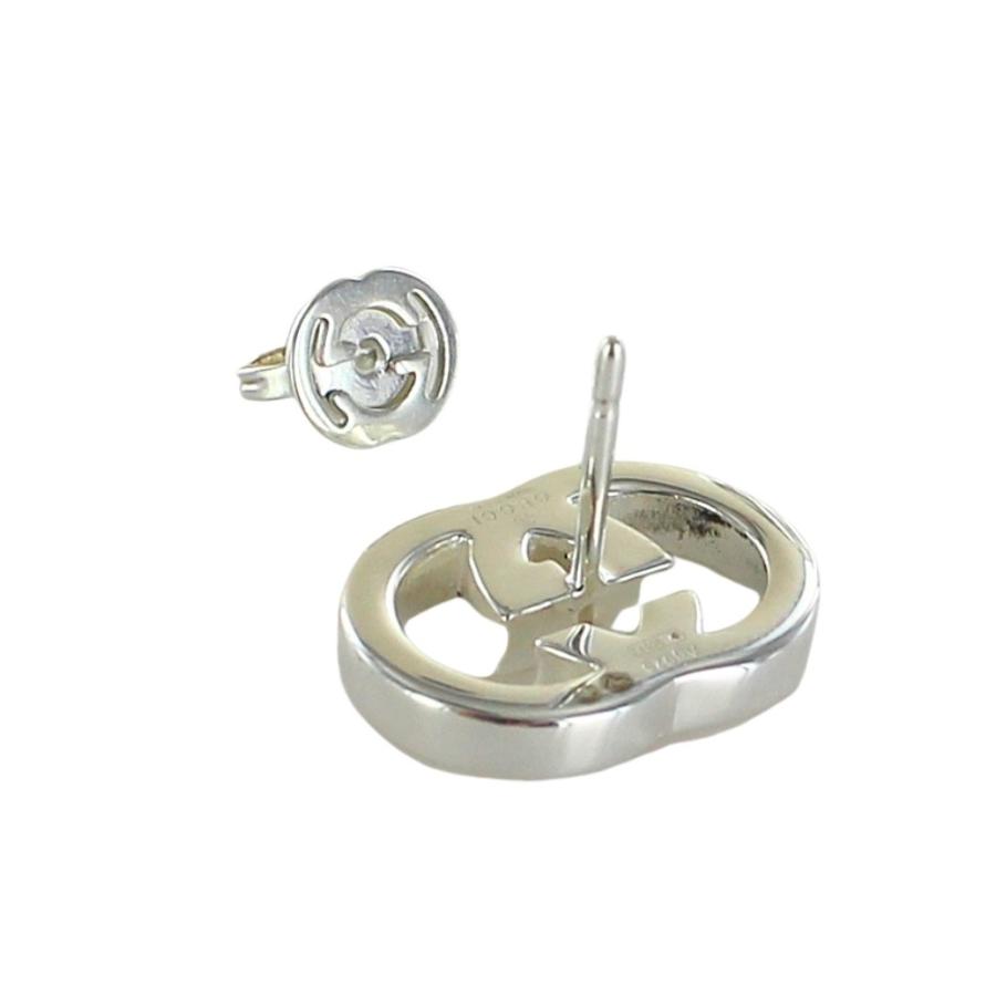 GUCCI（グッチ） ピアス 片耳 インターロッキングG スタッズ シルバー