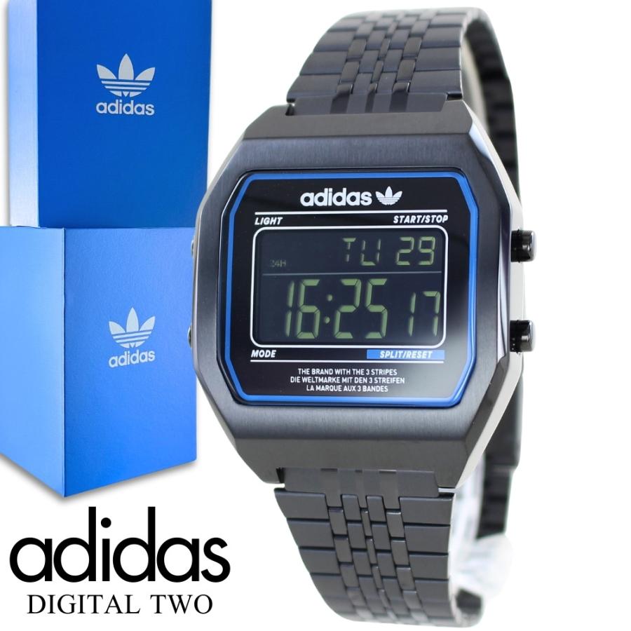 ★新品未使用★ アディダス デジタル腕時計 ブラック×ゴールド adidas（アディダス） 腕時計 メンズ レディース デジタル ステンレス