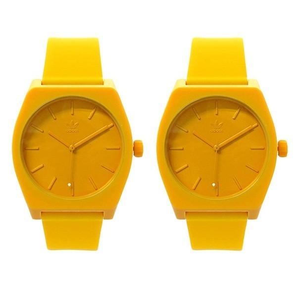 激安の アディダス ペアウォッチ 腕時計 Cj6356cj6356 柔らかいベルト イエロー プロセス 男女兼用 ユニセックス ２本セット 同じサイズ ペアウォッチ Garces Org