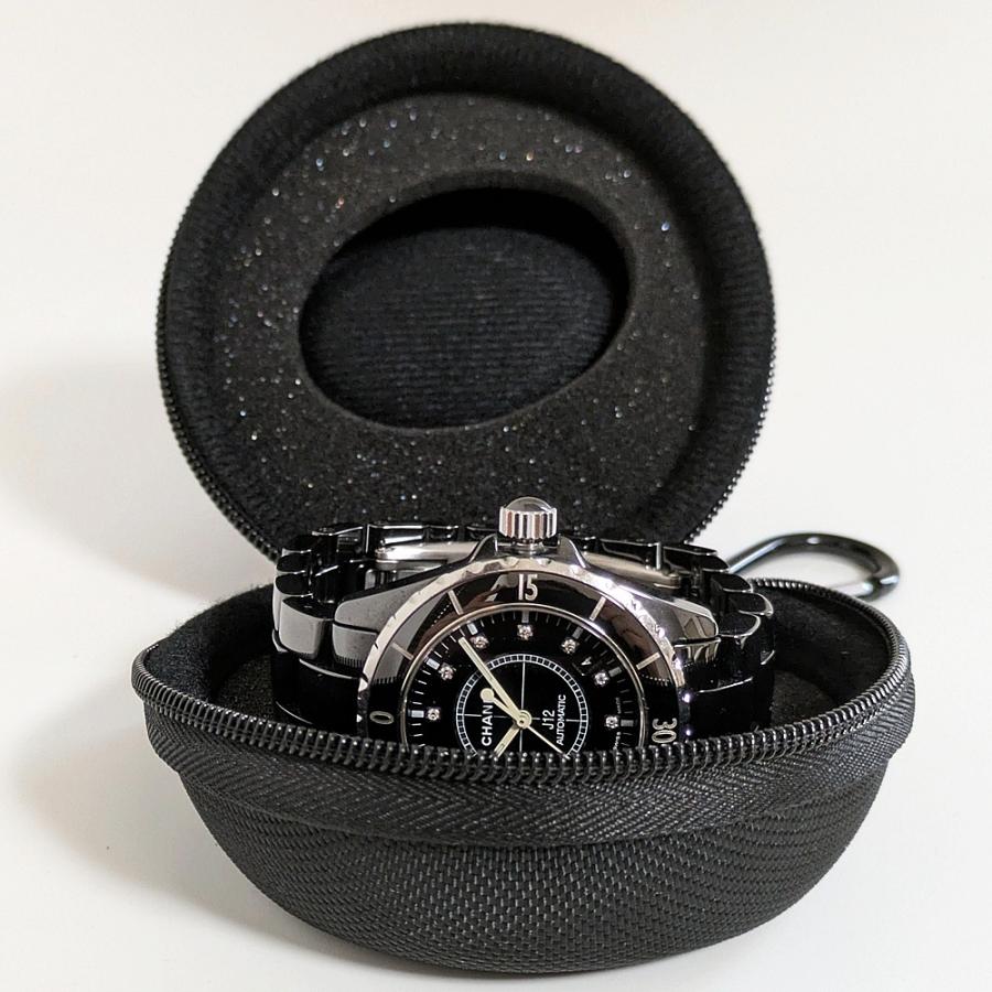 2個セット ペアで使える 腕時計収納ケース ブラック ハードタイプ コンパクト 携帯用 メンズ レディース ギフト  爆買 成人 卒業 入学 |  | 07