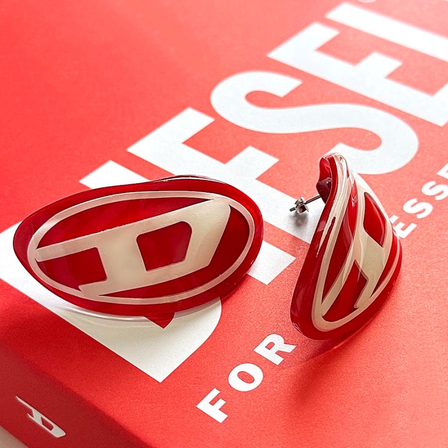 DIESEL ピアス レディース ディーゼル レッド 赤 レジン 誕生日 DIESEL ピアス レディース ディーゼル レッド 赤 レジン 誕生日