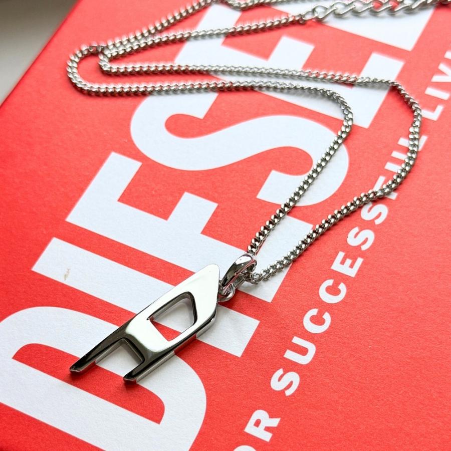 DIESEL（ディーゼル） ネックレス メンズ レディース Dロゴ シルバー