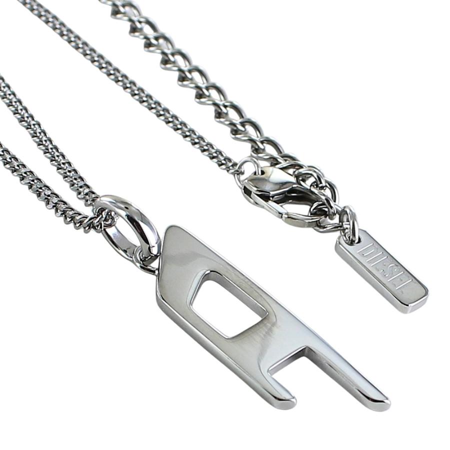 DIESEL（ディーゼル） ネックレス メンズ レディース Dロゴ シルバー