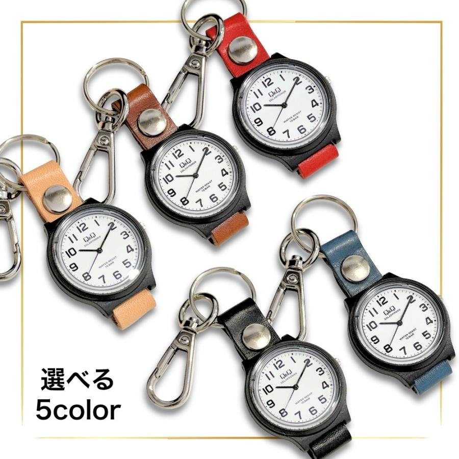 Q&Q 【ソーラー 電池交換不要】Q&Q ウォッチキーホルダー 時計