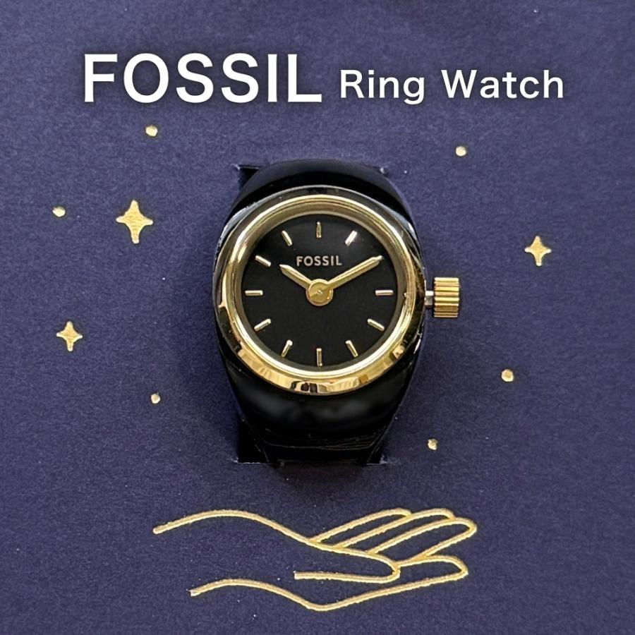 フォッシル リングウォッチ レディース おしゃれ かわいい 指時計 伸縮バンド  爆買 成人 卒業 入学 | FOSSIL