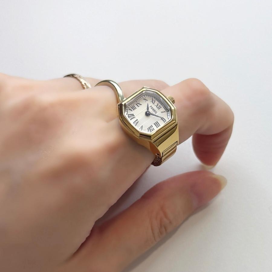 フォッシル　指輪時計　ゴールド FOSSIL（フォッシル） 指輪時計 リングウォッチ レディース おしゃれ