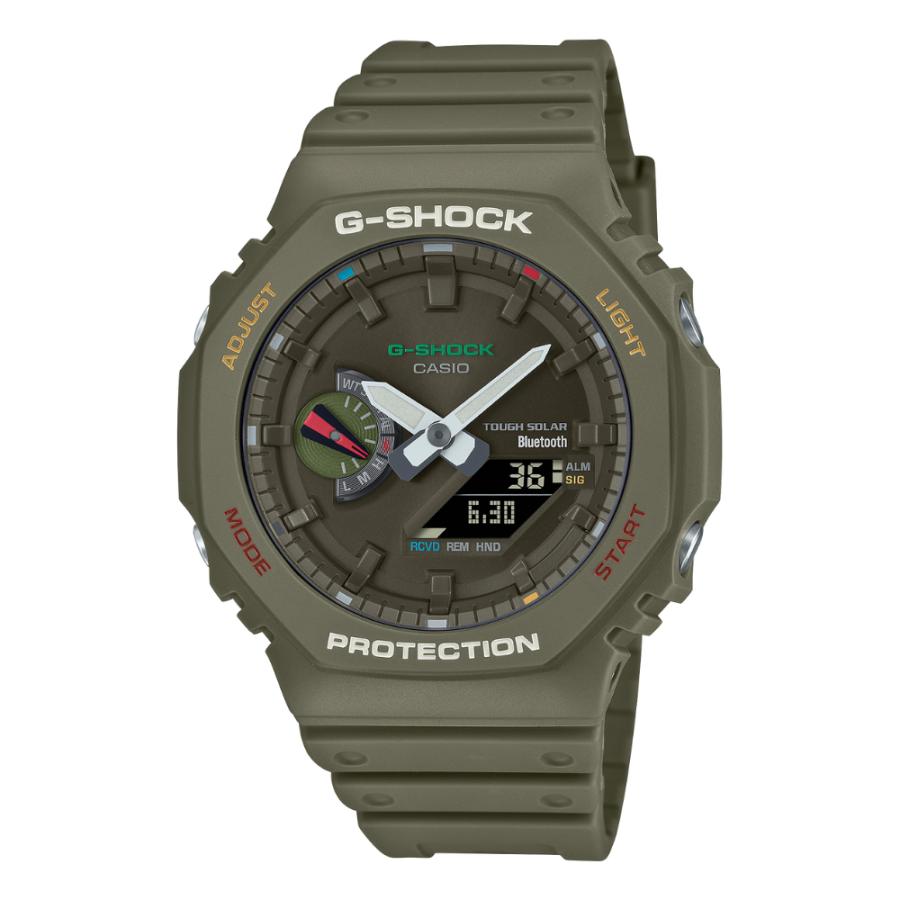 G-SHOCK メンズ 腕時計 ソーラー Bluetooth カーキグリーン オクタゴン