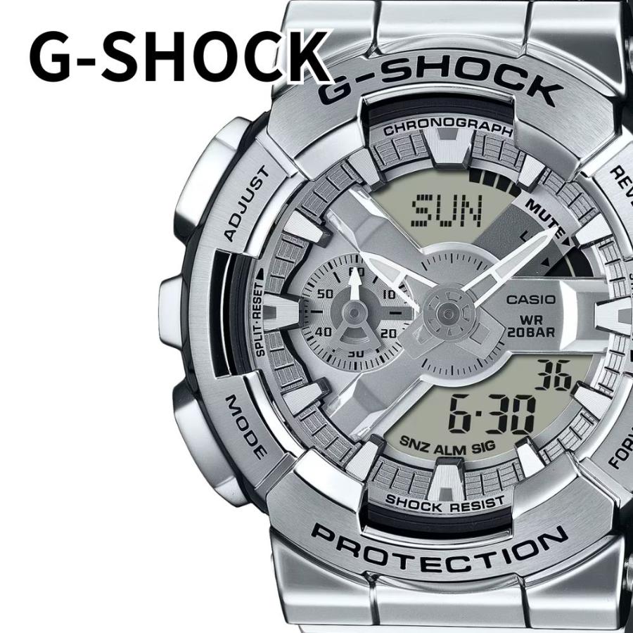 G-SHOCK カシオ 腕時計 メンズ 防水 メタルカバーモデル シルバー 耐