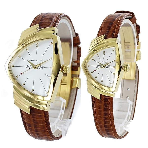ハミルトン 腕時計 ペアウォッチ お揃い ベンチュラ ブラウンレザー クリスマスプレゼント