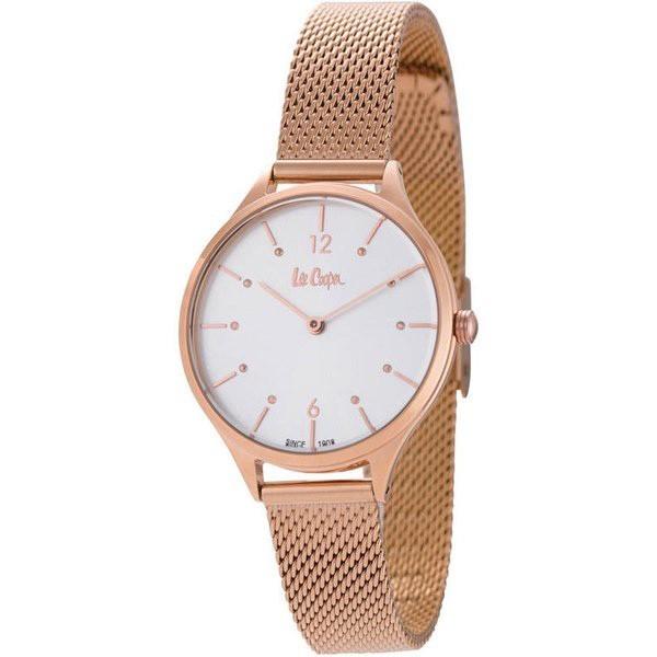 Lee Cooper リークーパー ロンドン発 ジーンズブランド レディース シルバーサンレイ×ローズゴールド メッシュブレス LC6339.430 腕時計 卒業 入学 お祝い