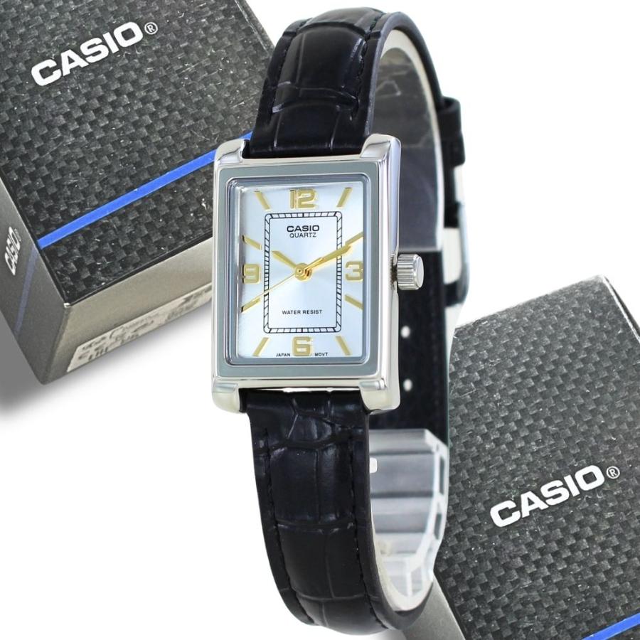 CASIO 海外限定 カシオ アナログ 腕時計 手表 レディース 黒 革
