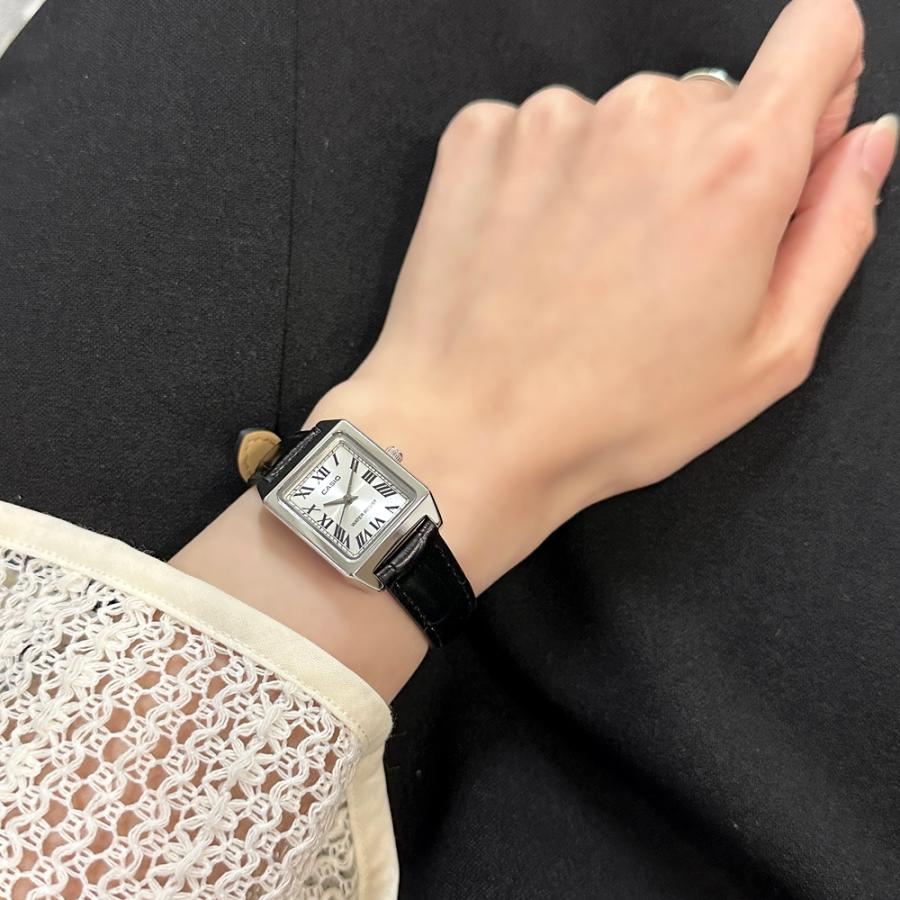 CASIO（カシオ） 海外限定 アナログ 腕時計 手表 レディース 黒 革
