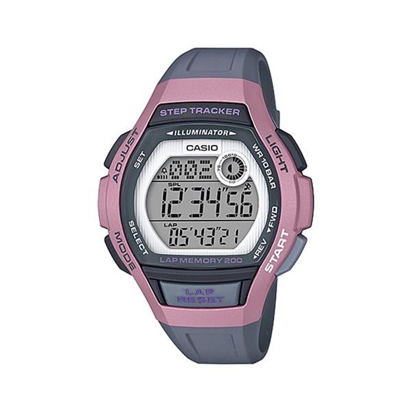 健康サポート機能多数搭載 カシオ 国内正規品 レディース スポーツギア デジタル ジョギング ランニング ピンク×グレー 腕時計｜primewatch
