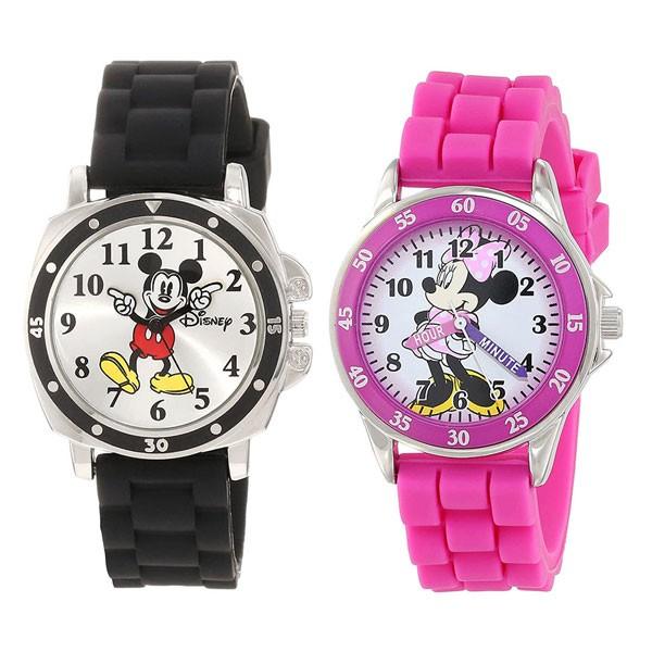 公式店舗 Disney キッズウォッチ 子供用 こども 男の子 女の子 ディズニー ミッキー ミニー ペアウォッチ ブラック ピンク シリコンラバー Mk1080mn1157 腕時計 メーカー包装済 Traumazim Com