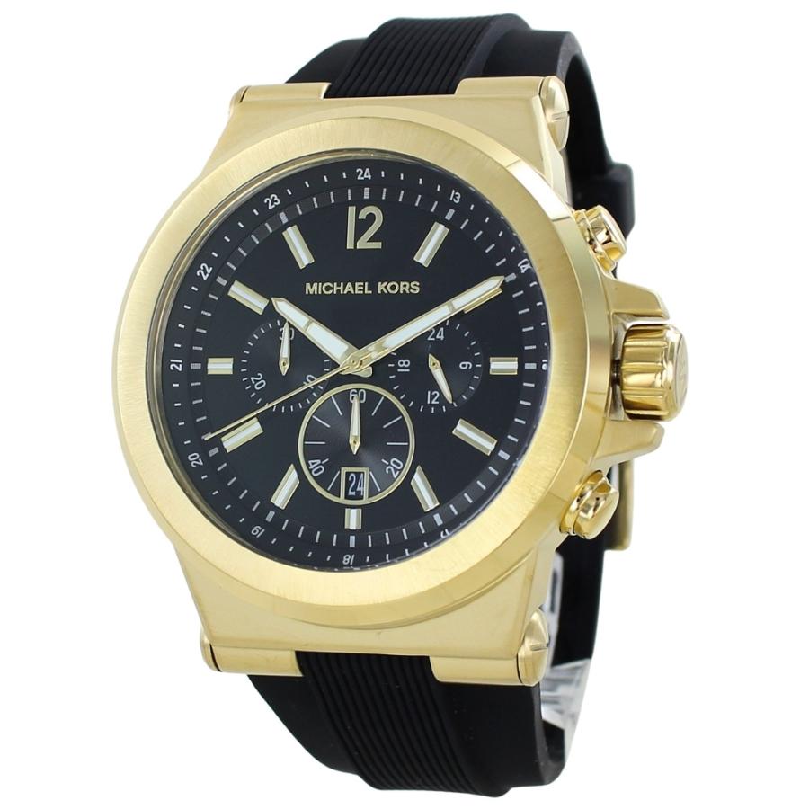 MICHAEL KORS ゴールド ブラック 時計 ラバー MICHAEL KORS（マイケルコース） 腕時計 メンズ 防水 ラバーストラップ