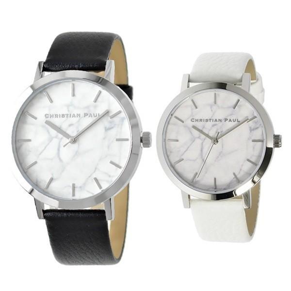 特典付き クリスチャンポール 時計 ペアウォッチ 43mm 35mm ブラック ホワイト MR-05MRL-03 誕生日  爆買 成人 卒業 入学