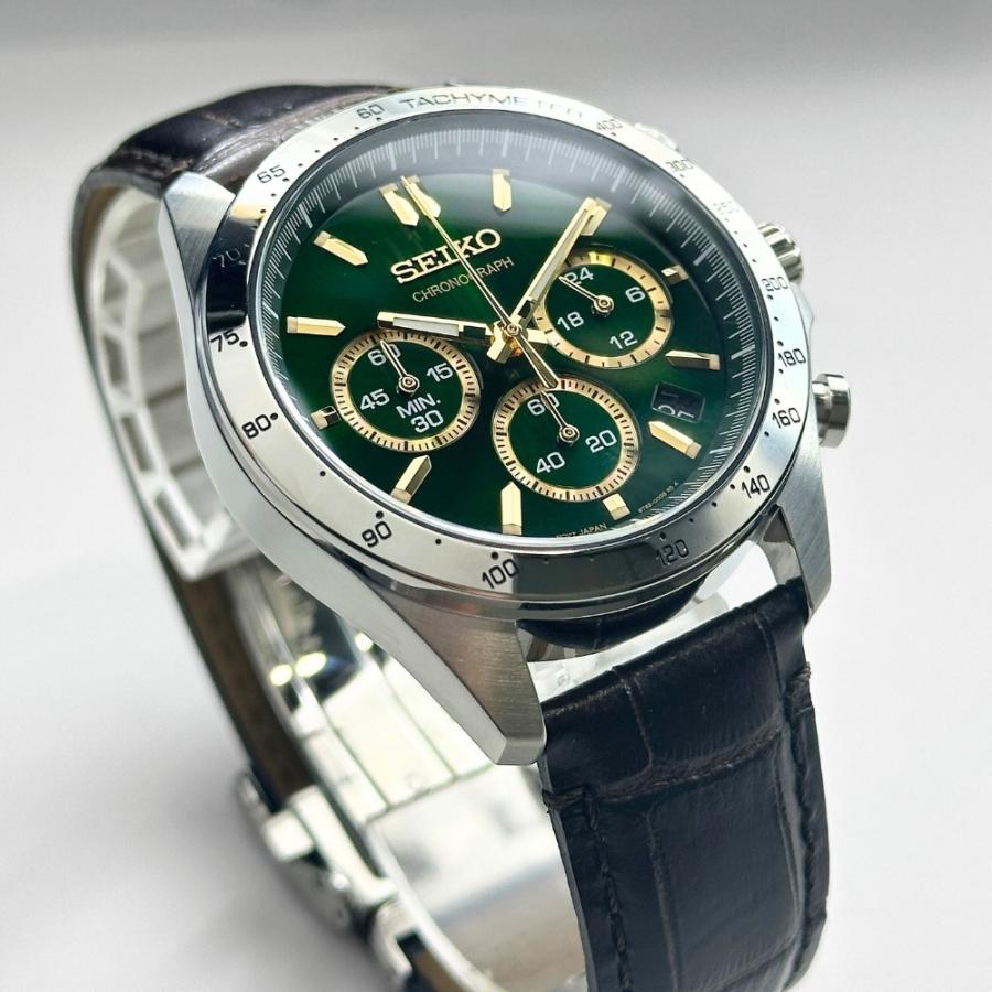 国内正規品 セイコー 腕時計 手表 メンズ 多機能ウォッチ スピリット グリーン ダークブラウン レザー  爆買 成人 卒業 入学 | SEIKO SELECTION | 02