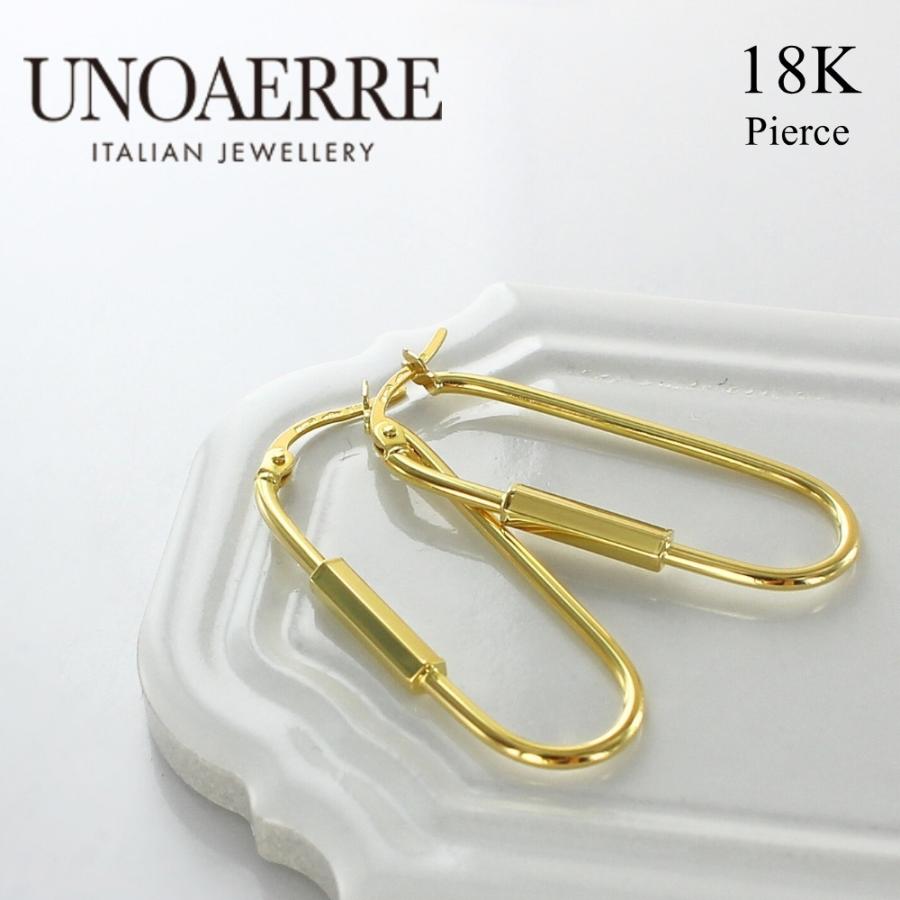 UNOAERRE（ウノアエレ） 正規品 ショッパー付き フープピアス K18