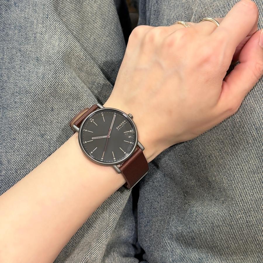 SKAGEN（スカーゲン） 腕時計 メンズ 薄型 チェリーウッドレザー
