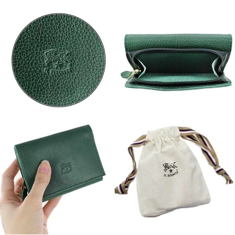 IL BISONTE イルビゾンテ 革 三つ折り 小さい財布 パスケース