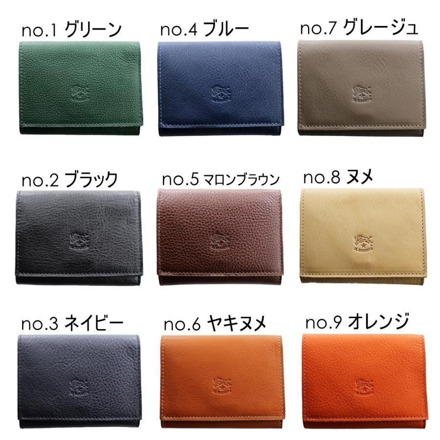 IL BISONTE イルビゾンテ 革 三つ折り 小さい財布 パスケース