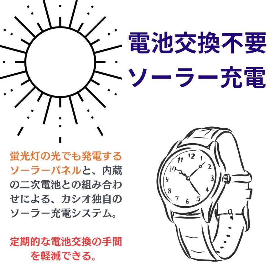 CASIO（カシオ） ソーラー ランニングに最適 電池交換不要 腕時計 手表