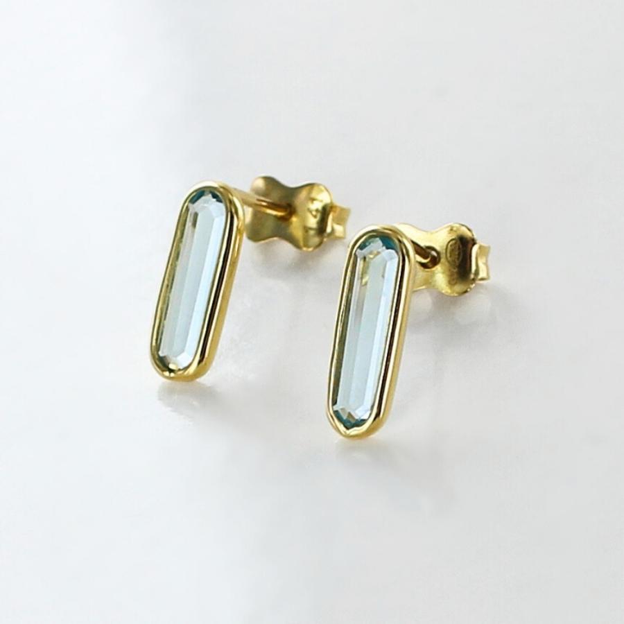K18 18金 スカイブルートパーズ ピアス ゴールド レディース 両耳 華奢 上品 女性 母 誕生日  爆買 成人 卒業 入学 |  | 03