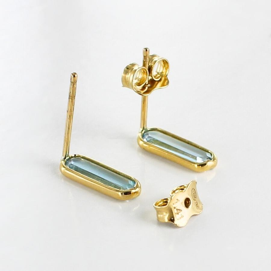 K18 18金 スカイブルートパーズ ピアス ゴールド レディース 両耳 華奢 上品 女性 母 誕生日  爆買 成人 卒業 入学 |  | 04
