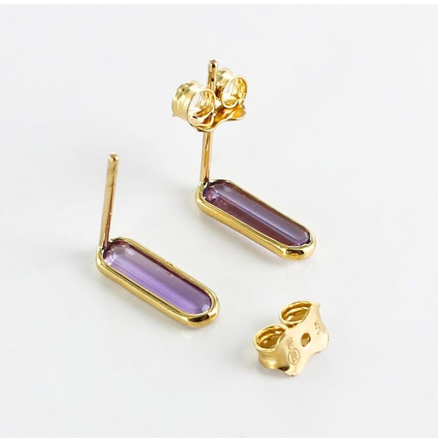 K18 18金 アメシスト ピアス ゴールド レディース 両耳 華奢 上品 女性 母 誕生日  爆買 成人 卒業 入学 |  | 04