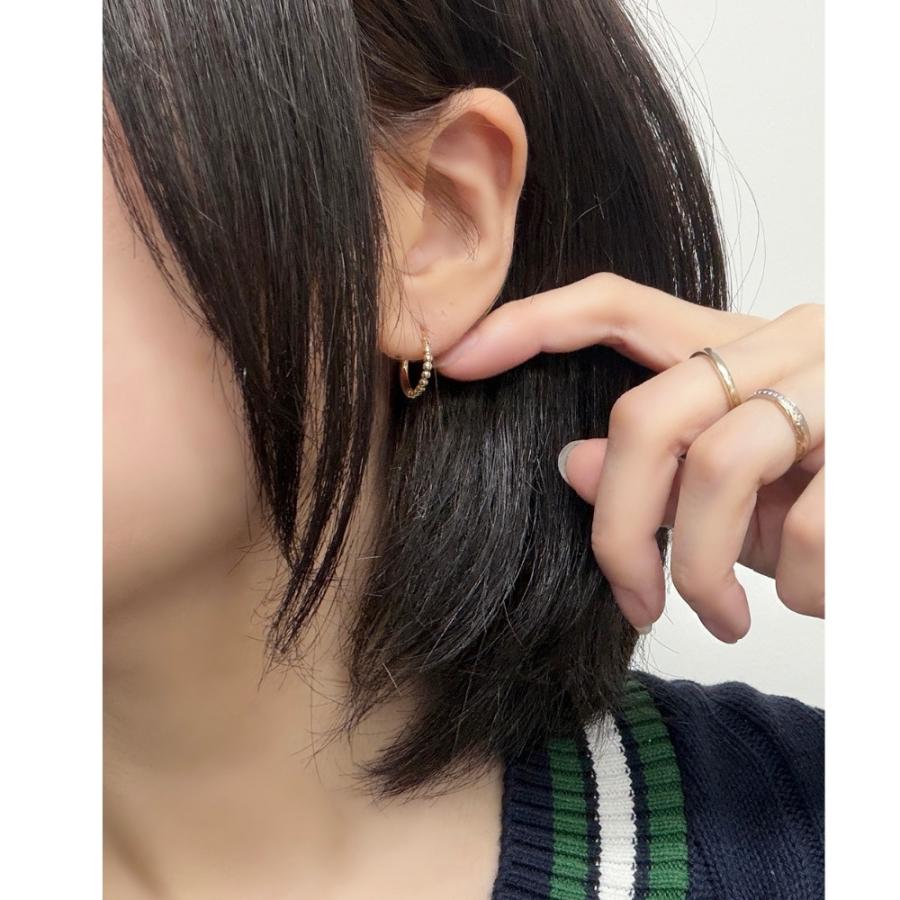 片耳ピアス K18 フープピアス 18金 レディース 小ぶり 上品 プレゼント