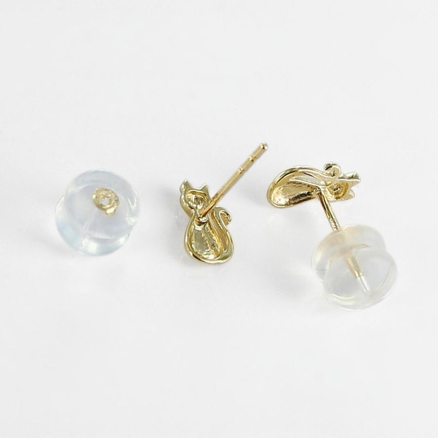 K18 18金 猫ピアス ねこモチーフ レディース 両耳ピアス 可愛い 誕生日 記念日  爆買 成人 卒業 入学 |  | 03