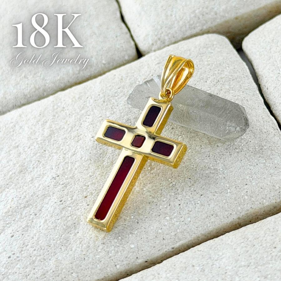 K18 クロス チャーム 18金 ネックレストップ ペンダントヘッド 上品