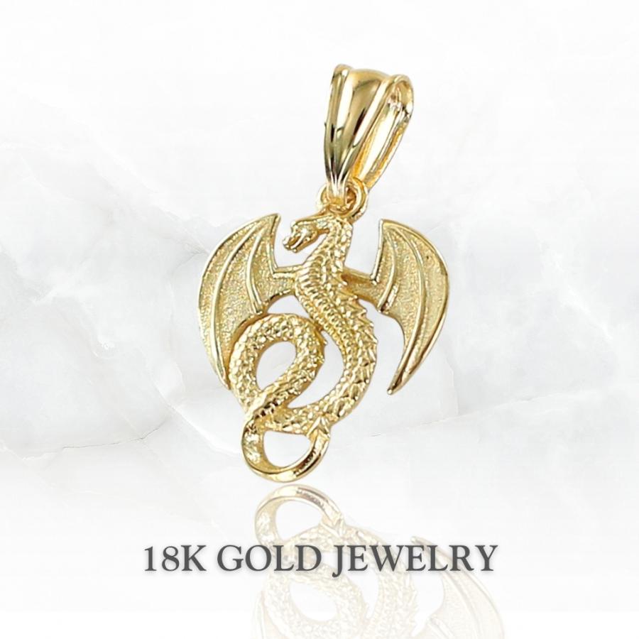 K18 ドラゴン チャーム 18金 ネックレストップ ペンダントヘッド 上品 ゴールド 誕生日 記念日  爆買 成人 卒業 入学 | 