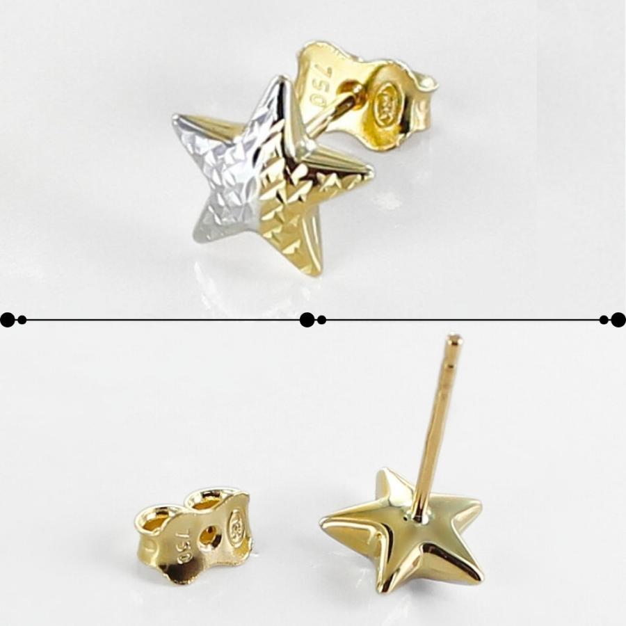 K18 18金 片耳ピアス スターピアス 星 レディース 可愛い 誕生日 記念 