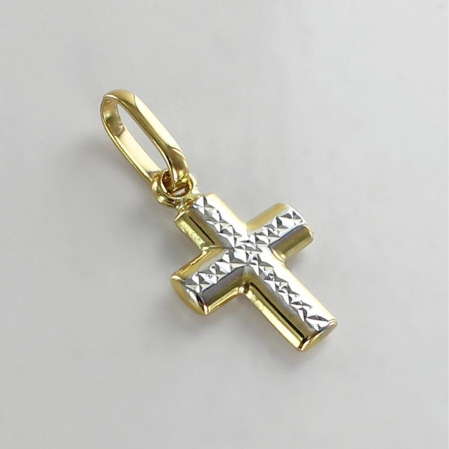 18金 ネックレス チャーム K18 K18WG クロス 十字架 お守りジュエリー