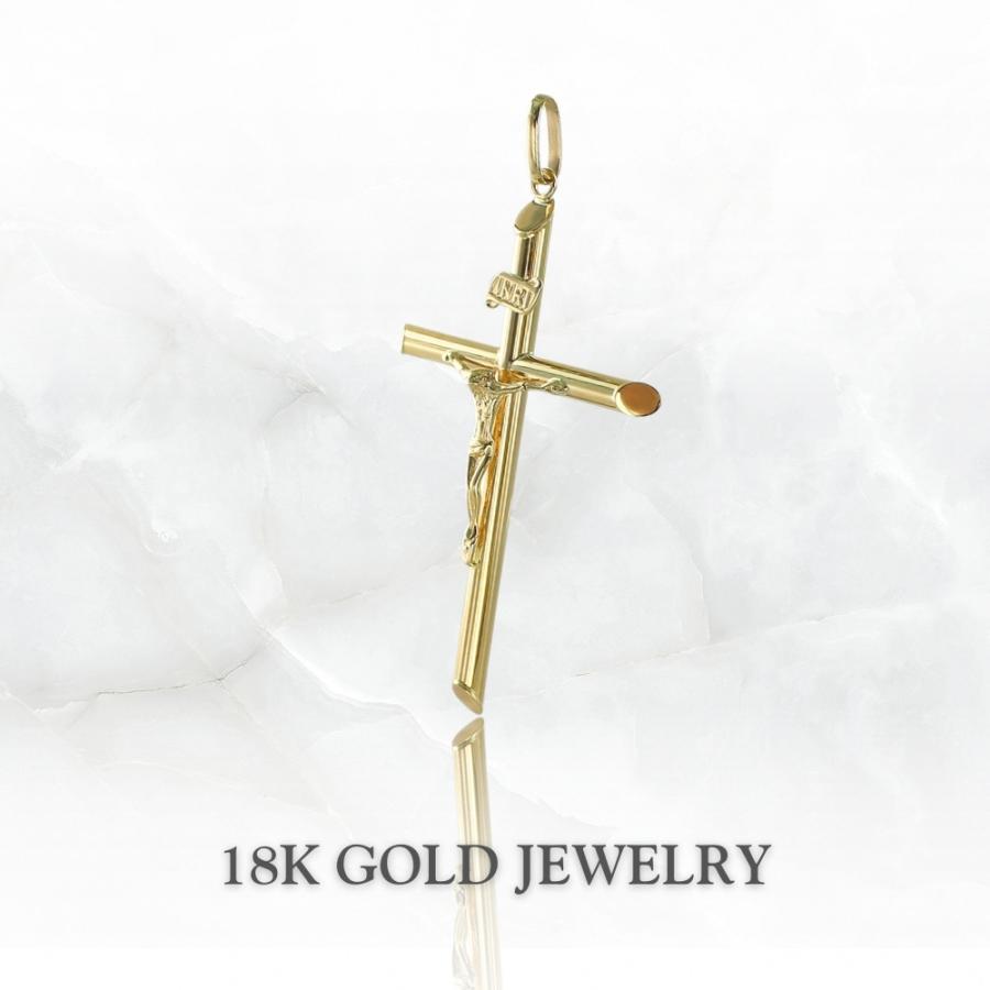 18金 ネックレス チャーム K18 18K クロス 十字架 キリスト お守り