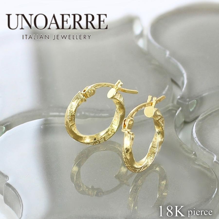 UNOAERRE 18金 ピアス ウノアエレ K18 18K レディース フープ UNOAERRE 18金 ピアス ウノアエレ K18 18K レディース フープ